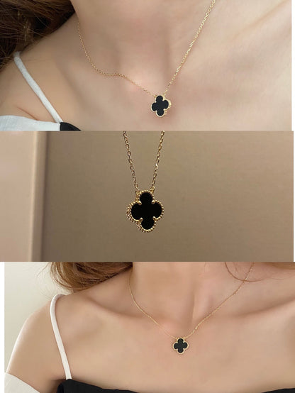 Four-Leaf Clover Necklace Lavish - Black