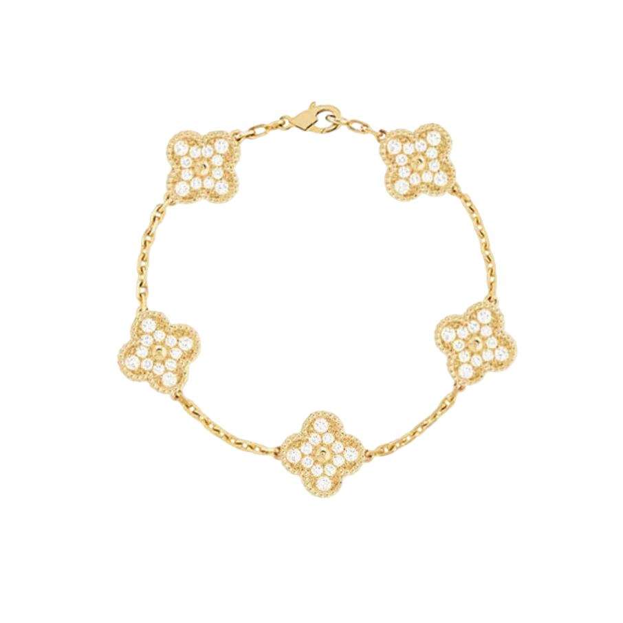 Four-Leaf Deluxe | Gold Zirconia