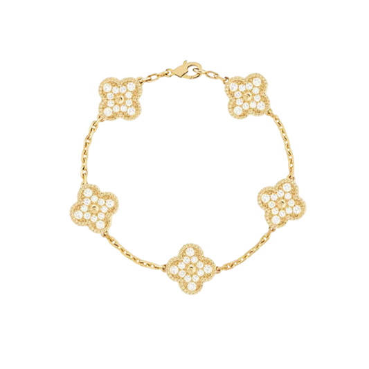 Four-Leaf Deluxe | Gold Zirconia