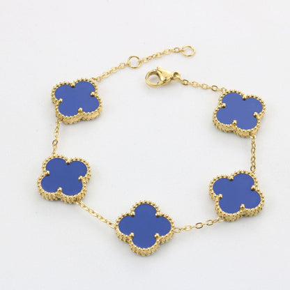 Four-Leaf Clover Bracelet Blue